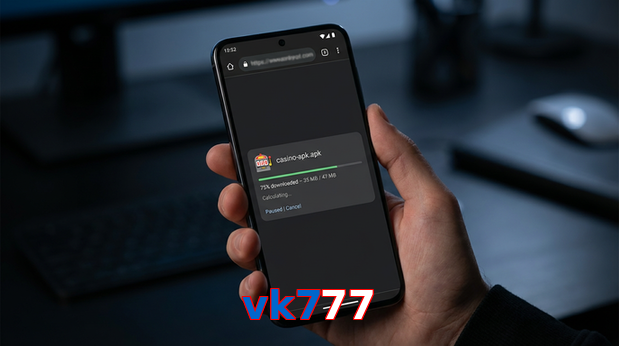 Main screen of Vk777 apk page for PK players